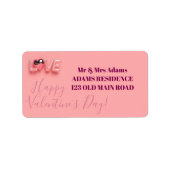  MODERN  HEART PINK VALENTINES DAY   ETIKET (Voorkant)