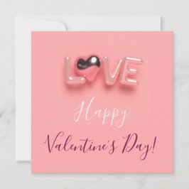  MODERN  HEART PINK VALENTINES DAY   KAART