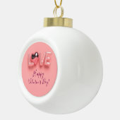  MODERN  HEART PINK VALENTINES DAY   KERAMISCHE BAL ORNAMENT (Rechts)