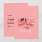  MODERN  HEART PINK VALENTINES DAY   NOTITIEKAARTJE (Voorkant / Achterkant)