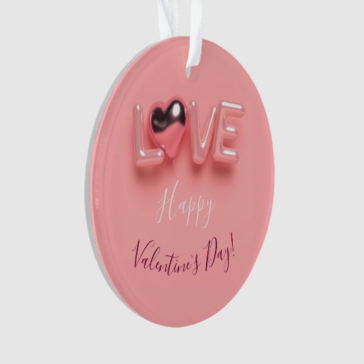  MODERN  HEART PINK VALENTINES DAY   ORNAMENT (voorkant)