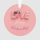  MODERN  HEART PINK VALENTINES DAY   ORNAMENT (voorkant)