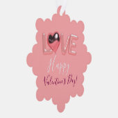  MODERN  HEART PINK VALENTINES DAY   ORNAMENT KAART (Rechts)