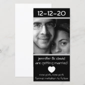 Modern Heart Save The Dates (Zilver) Date (Voorkant / Achterkant)