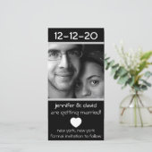 Modern Heart Save The Dates (Zilver) Date (Staand voorkant)
