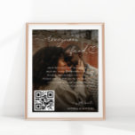 Modern Heart Script Photo Honeymoon Fund Wedding Poster<br><div class="desc">Dit coole poster zou een geweldige aanvulling zijn op je trouwspullen! Voeg je eigen gegevens eenvoudig toe door op de optie 'personaliseren' te klikken.</div>