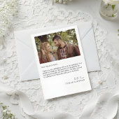 Modern Heart Script Photo Wedding Thank You Card Bedankkaart
