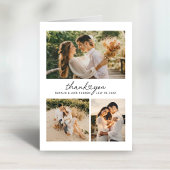 Modern Heart Script Weduwfoto Collage Bedankkaart