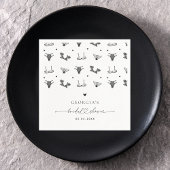 Modern Heart Script & Zwart Lingerie Vrijgezellenf Servet