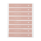 Modern Heart Send Love Minimal Blush Pink Adres Adreslabel Wikkel (Vel)