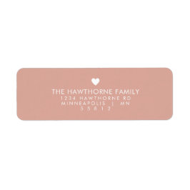 Modern Heart Send Love Minimal Blush Pink Adres Etiket