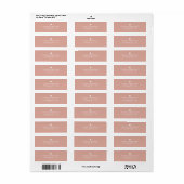 Modern Heart Send Love Minimal Blush Pink Adres Etiket (Full Sheet)