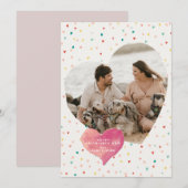 Modern Heart Shaped Photo Happy Valentine Day Ho Feestdagenkaart (Voorkant / Achterkant)