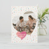 Modern Heart Shaped Photo Happy Valentine Day Ho Feestdagenkaart (Staand voorkant)