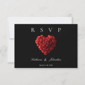 Modern Heart Shaped Red Roses-RSVP-Wedding- RSVP Kaartje (Voorkant)
