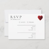 Modern Heart Shaped Red Roses-RSVP-Wedding- RSVP Kaartje (Achterkant)