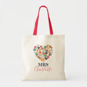 Modern Heart Teacher Typography Canvas tas (Voorkant)