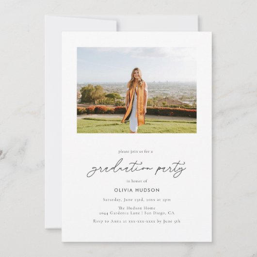 Modern Heart Typography Afstuderen Kaart (Achterkant)