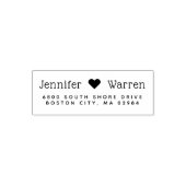 Modern Heart Wedding Address Zelfinktende Stempel (Design)