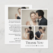 Modern Heart Wedding Fotocollage klein Bedankkaart (Voorkant / Achterkant)