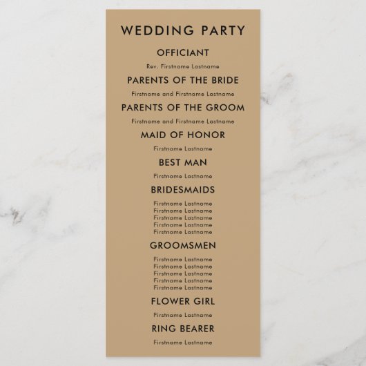 Modern Heart Wedding Programma voor Ceremonie Programmakaart (Achterkant)