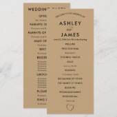 Modern Heart Wedding Programma voor Ceremonie Programmakaart (Voorkant / Achterkant)