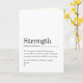 Modern Heartfelt Encouragement Strength Definition Kaart (Gele Bloem)