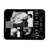 Modern Hearts Black & White Chic Bewaar de datum Magneet (Horizontaal)