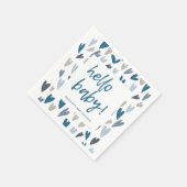 Modern Hearts Blue Boy Baby shower Party servetten (Hoek)