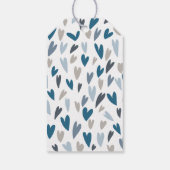 Modern Hearts Boy Blue Baby shower Bedankt Label Cadeaulabel (Achterkant)
