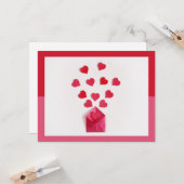 Modern Hearts Colorblock Valentijnsdag Kaart (Voorkant / Achterkant in situ)