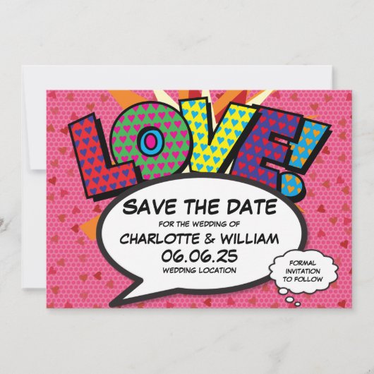 Modern Hearts Confetti Liefde Bruiloft Save The Da Save The Date (Voorkant)