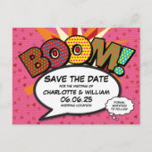 Modern Hearts Confetti Roze Bruiloft Save The Date Aankondigingskaart (Voorkant)