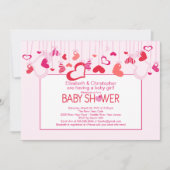 Modern Hearts Couples Baby shower Invitation Kaart (Voorkant)