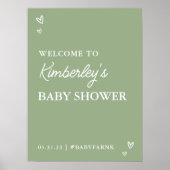 Modern Hearts Hello Baby Shower Welkom Poster (Voorkant)