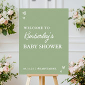 Modern Hearts Hello Baby Shower Welkom Poster