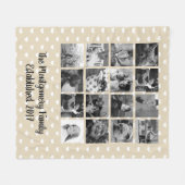 Modern Hearts Pattern 16 B & W Family Foto Fleece Deken (Voorkant (Horizontaal))