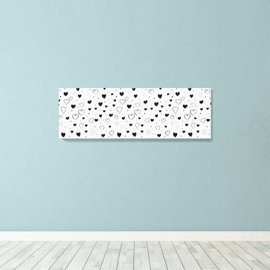Modern Hearts Pattern Canvas Afdruk (Insitu (Houten vloer))