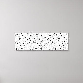 Modern Hearts Pattern Canvas Afdruk