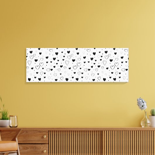 Modern Hearts Pattern Canvas Afdruk (Insitu (Woonkamer))