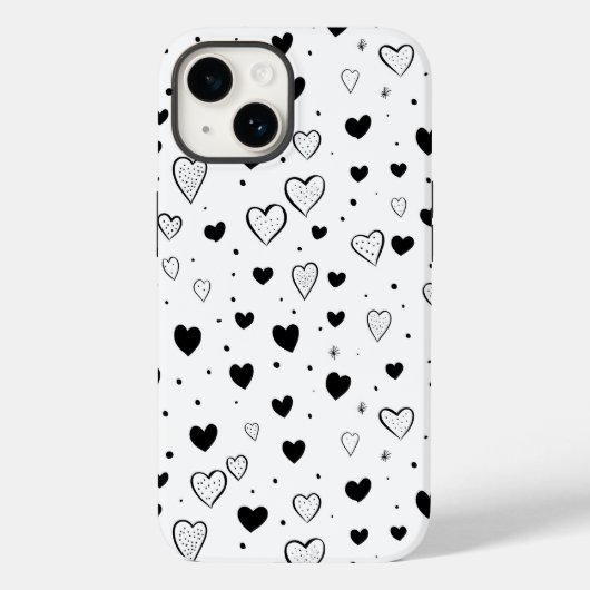 Modern Hearts Pattern Case-Mate iPhone Case (Achterkant)