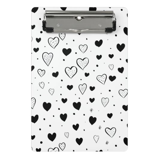 Modern Hearts Pattern Mini Klembord (Voorkant)