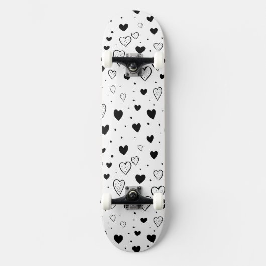 Modern Hearts Pattern Persoonlijk Skateboard (Voorkant)