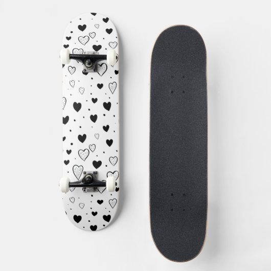 Modern Hearts Pattern Persoonlijk Skateboard (Voorkant)