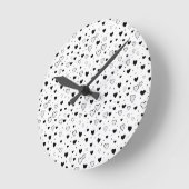 Modern Hearts Pattern Ronde Klok (Hoek)