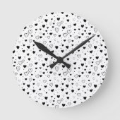 Modern Hearts Pattern Ronde Klok (Voorkant)