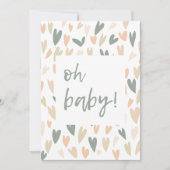 Modern Hearts Sage Genderneutraal Baby shower Kaart (Voorkant)