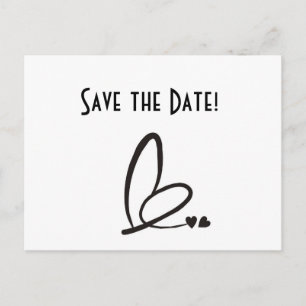 Modern Hearts Save the Date Briefkaart