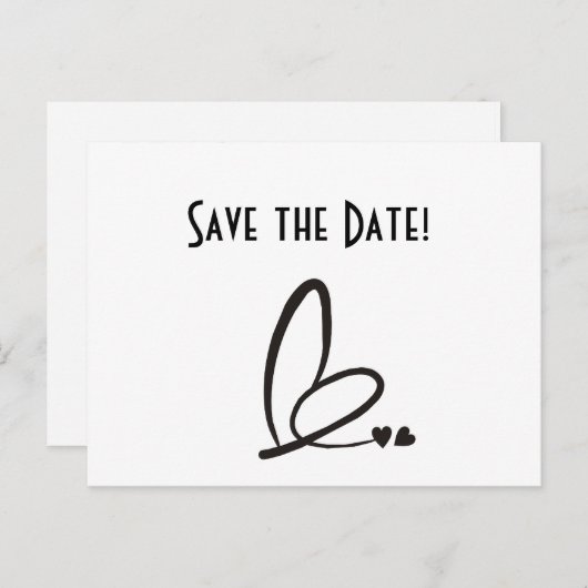 Modern Hearts Save the Date Briefkaart (Voorkant / Achterkant)