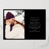 Modern Hearts Save The Date Photo Wedding Website Folie Uitnodiging (Achterkant)